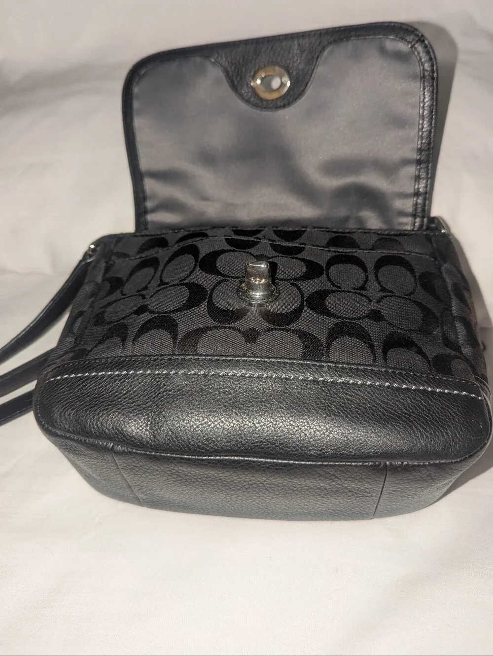 Coach Park Black Signature Canvas Turn-Lock Crossbody